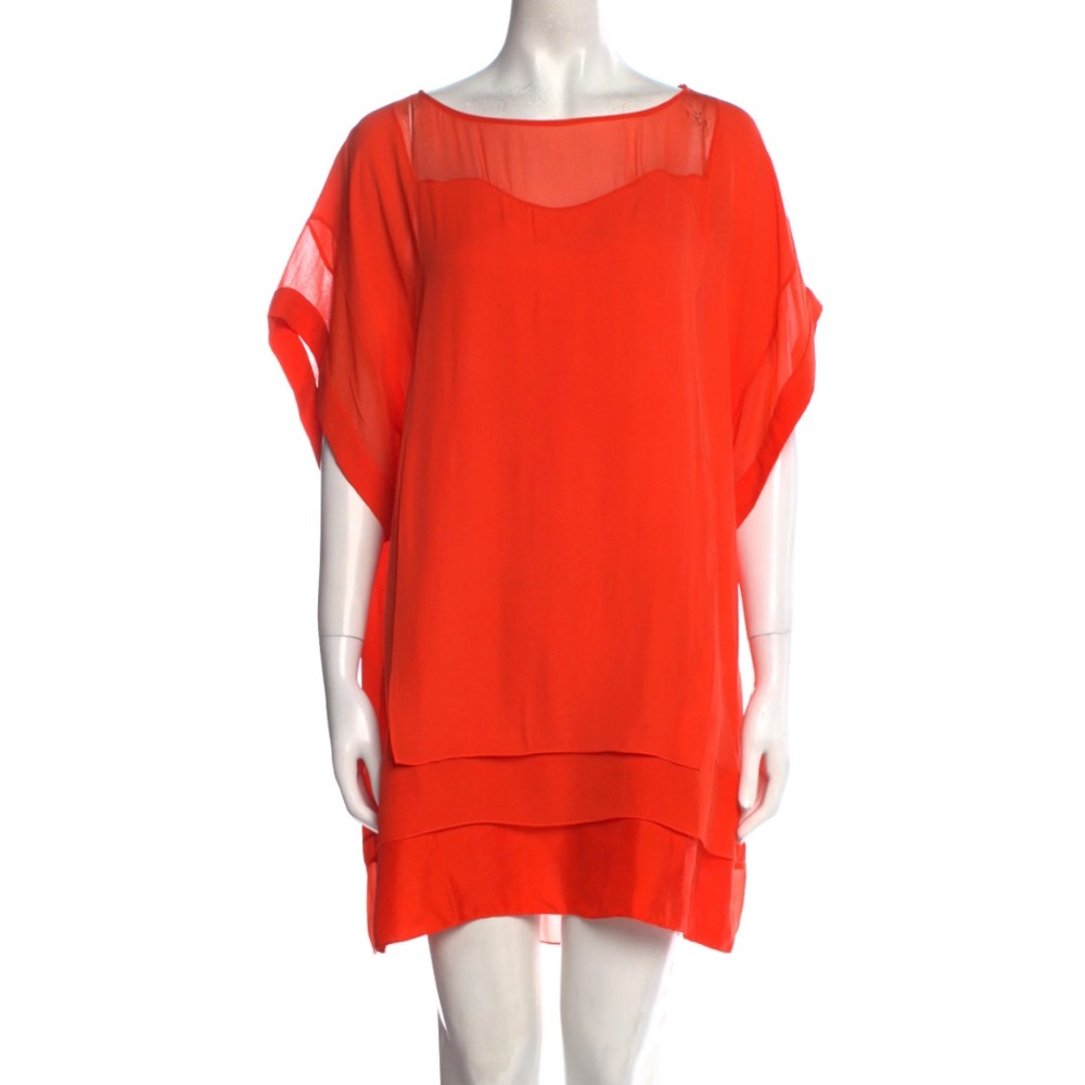 Diane von Furstenberg Umeki Dress in neon orange! Brand new with tags attached!